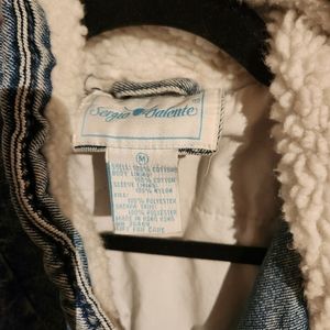 Vintage Sergio Valente Lined Stonewash Denim Jacket Size M Crossover Detail